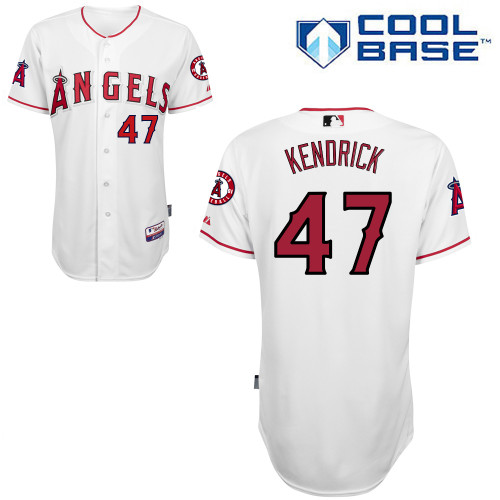 Howie Kendrick #47 MLB Jersey-Los Angeles Angels of Anaheim Men's Authentic Home White Cool Base Baseball Jersey
